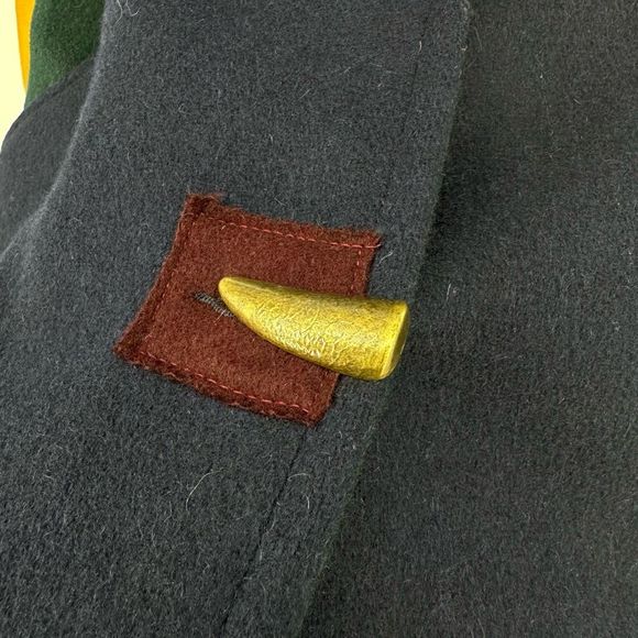 Vintage Braetan Multi Colour Duffel Coat Wool Hoodie Jacket S Preppy Academia - Picture 6 of 13